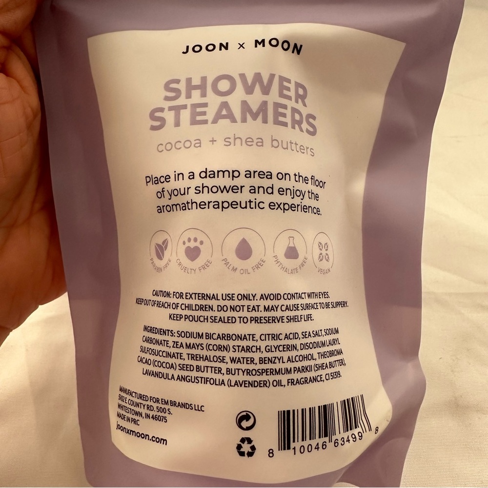Joon x Moon Lavender Shower Steamers Cocoa + Shea Butters 7 Tablets 4.9 oz New - Picture 3 of 4